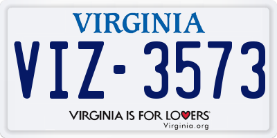 VA license plate VIZ3573