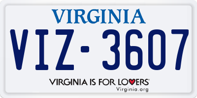 VA license plate VIZ3607
