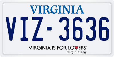 VA license plate VIZ3636