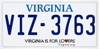 VA license plate VIZ3763