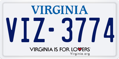 VA license plate VIZ3774