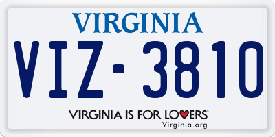 VA license plate VIZ3810