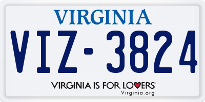 VA license plate VIZ3824