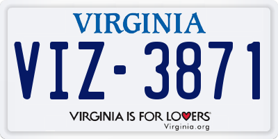 VA license plate VIZ3871