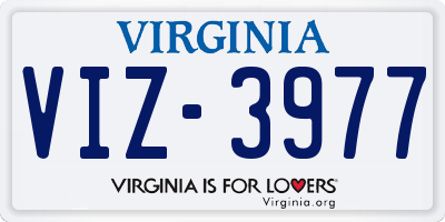 VA license plate VIZ3977