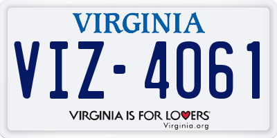 VA license plate VIZ4061