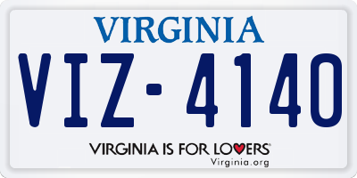 VA license plate VIZ4140