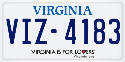 VA license plate VIZ4183