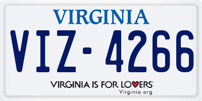 VA license plate VIZ4266