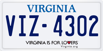 VA license plate VIZ4302