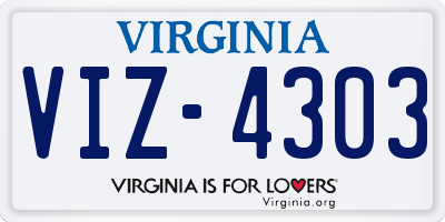 VA license plate VIZ4303