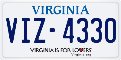 VA license plate VIZ4330