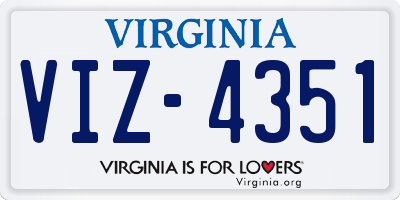 VA license plate VIZ4351