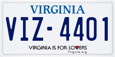 VA license plate VIZ4401