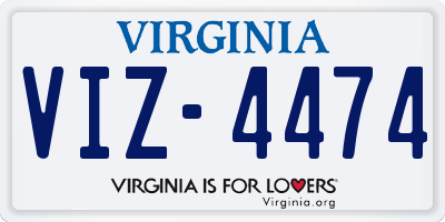 VA license plate VIZ4474