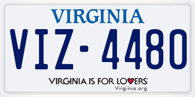 VA license plate VIZ4480