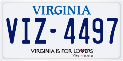 VA license plate VIZ4497