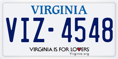VA license plate VIZ4548