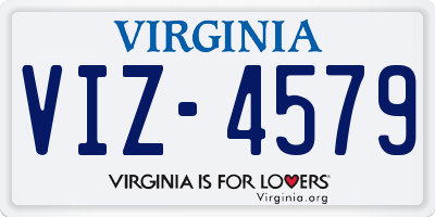 VA license plate VIZ4579