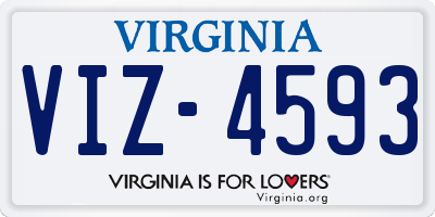 VA license plate VIZ4593