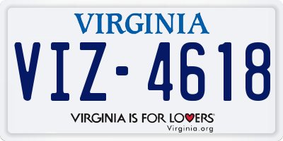 VA license plate VIZ4618
