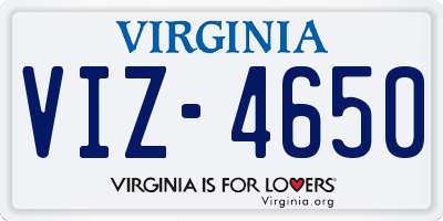 VA license plate VIZ4650