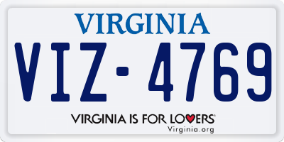 VA license plate VIZ4769