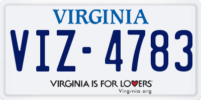 VA license plate VIZ4783