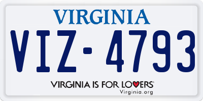 VA license plate VIZ4793