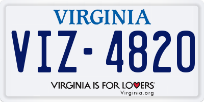 VA license plate VIZ4820