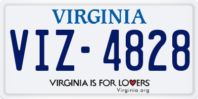 VA license plate VIZ4828