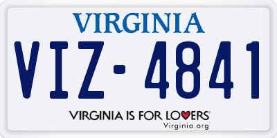 VA license plate VIZ4841