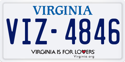 VA license plate VIZ4846