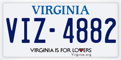 VA license plate VIZ4882