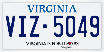 VA license plate VIZ5049