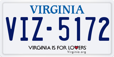 VA license plate VIZ5172