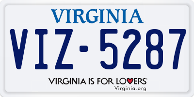 VA license plate VIZ5287