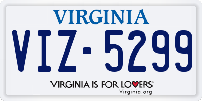 VA license plate VIZ5299