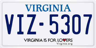 VA license plate VIZ5307