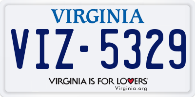 VA license plate VIZ5329