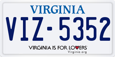 VA license plate VIZ5352