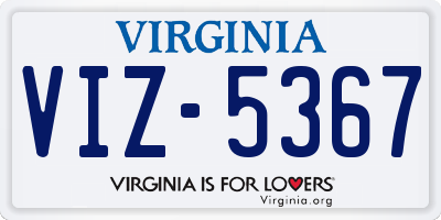 VA license plate VIZ5367