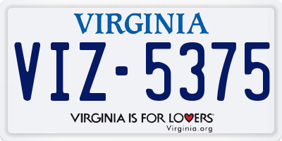 VA license plate VIZ5375
