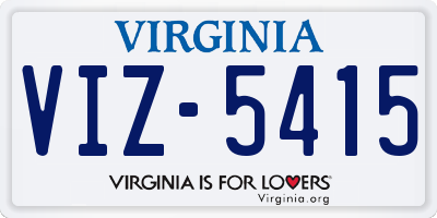 VA license plate VIZ5415