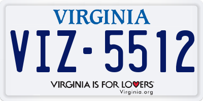 VA license plate VIZ5512
