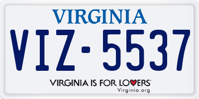 VA license plate VIZ5537