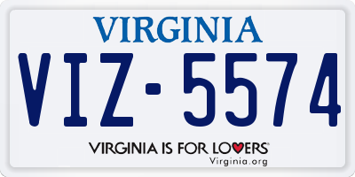 VA license plate VIZ5574