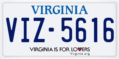 VA license plate VIZ5616