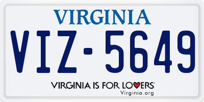 VA license plate VIZ5649