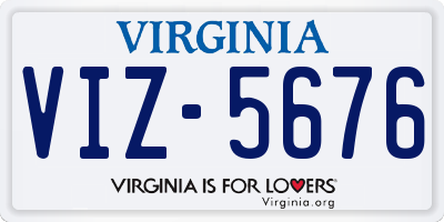 VA license plate VIZ5676